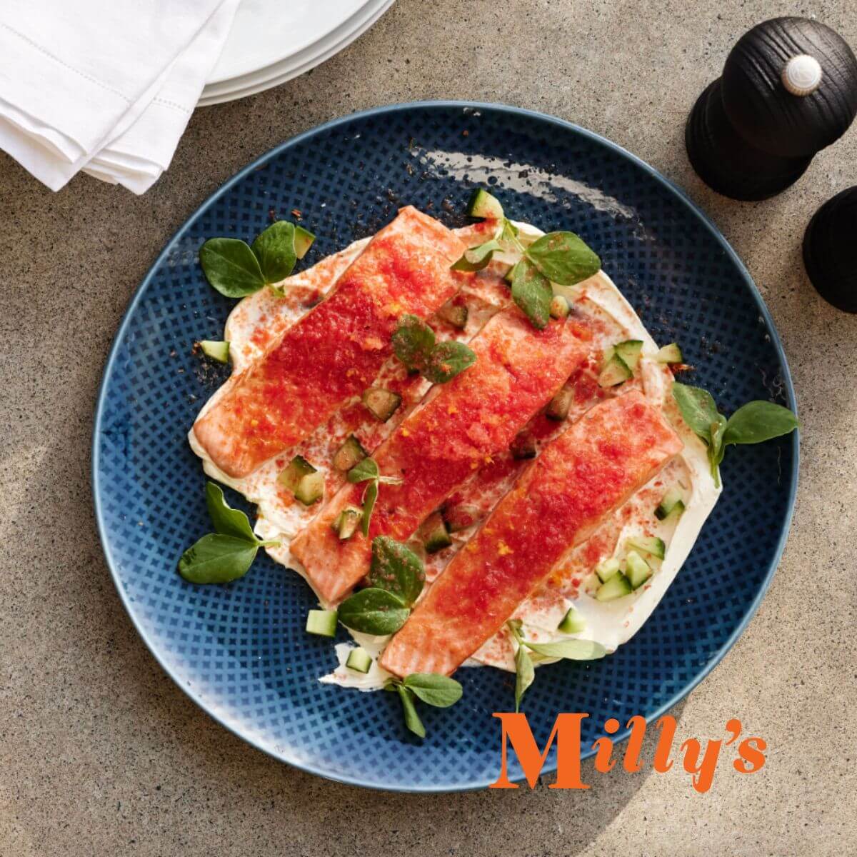 Milly's Salmon with Tomato Granita