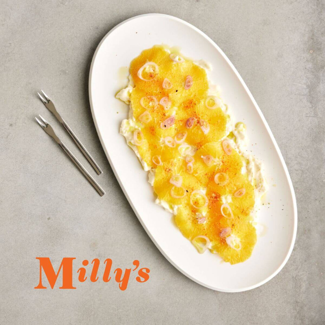 Milly's Stracciatella, Orange and Shallot Starter Salad