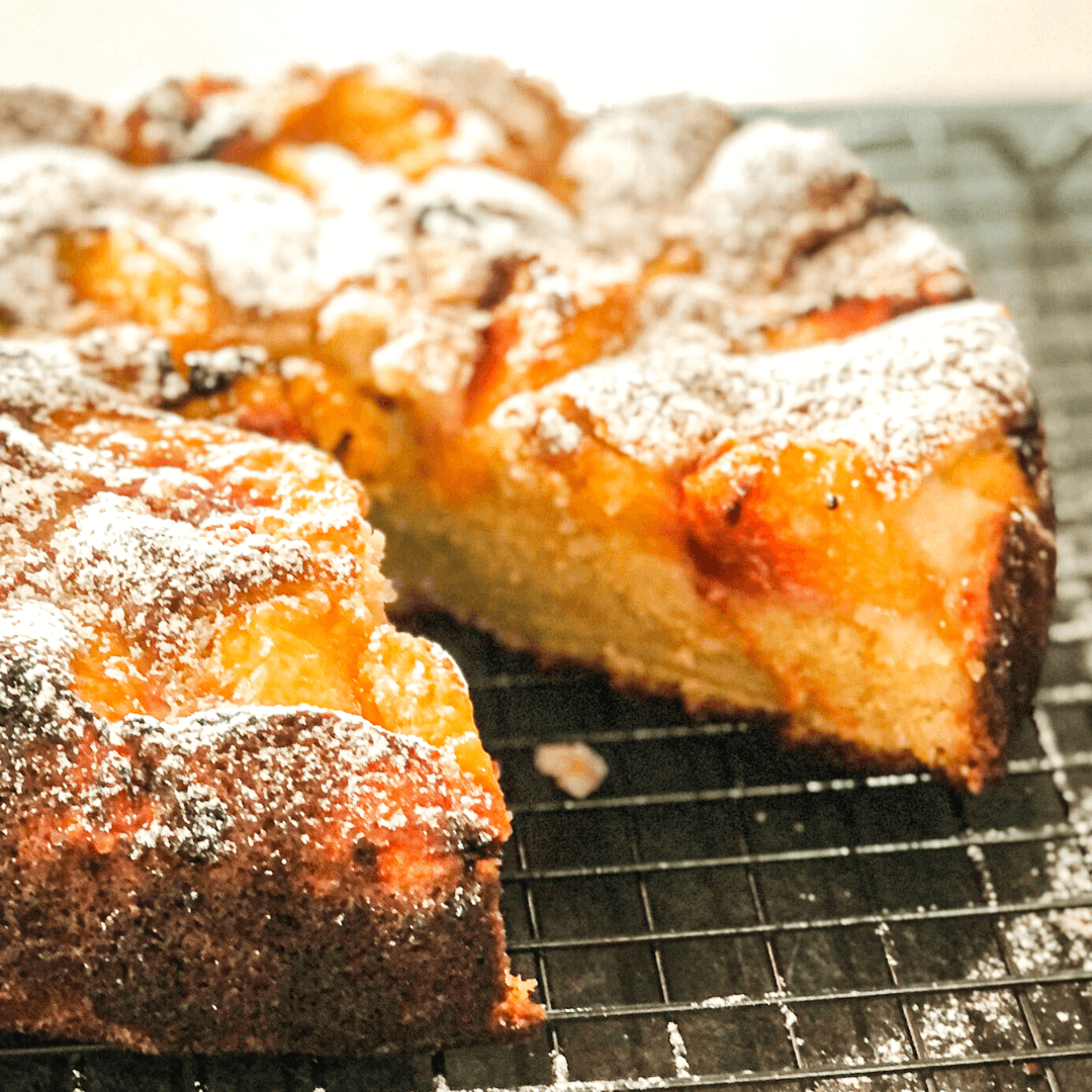 A lovely simple peach cake