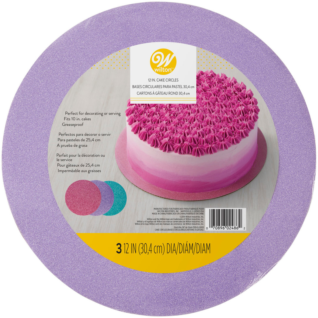 Wilton Cake Boards Glitter 3pk