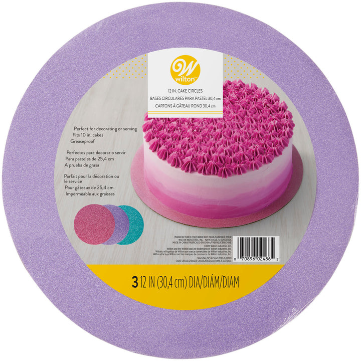 Wilton Cake Boards Glitter 3pk