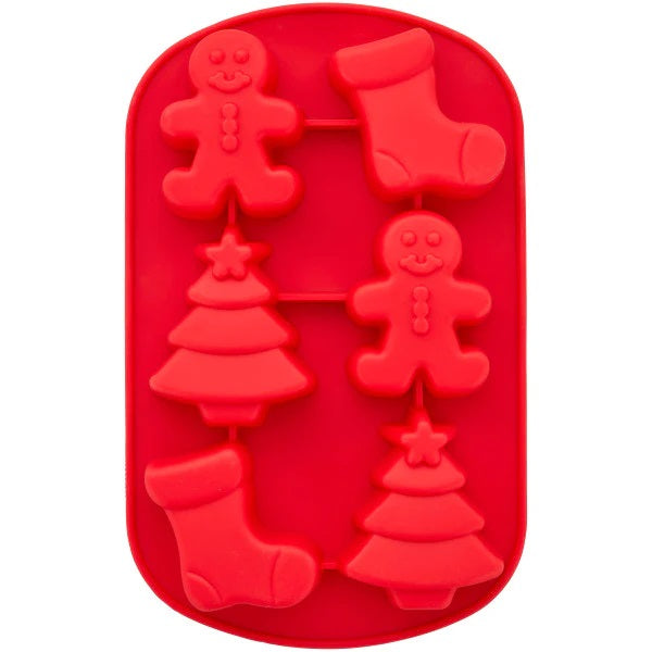 Wilton Silicone Mould Stocking, Boy, Tree 6 cavity