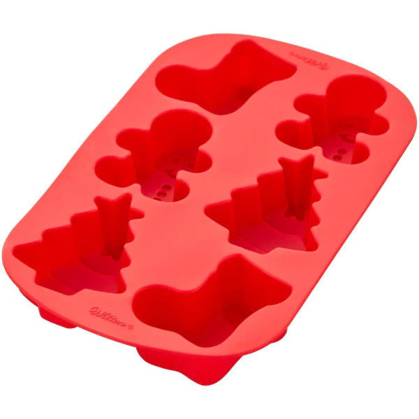 Wilton Silicone Mould Stocking, Boy, Tree 6 cavity