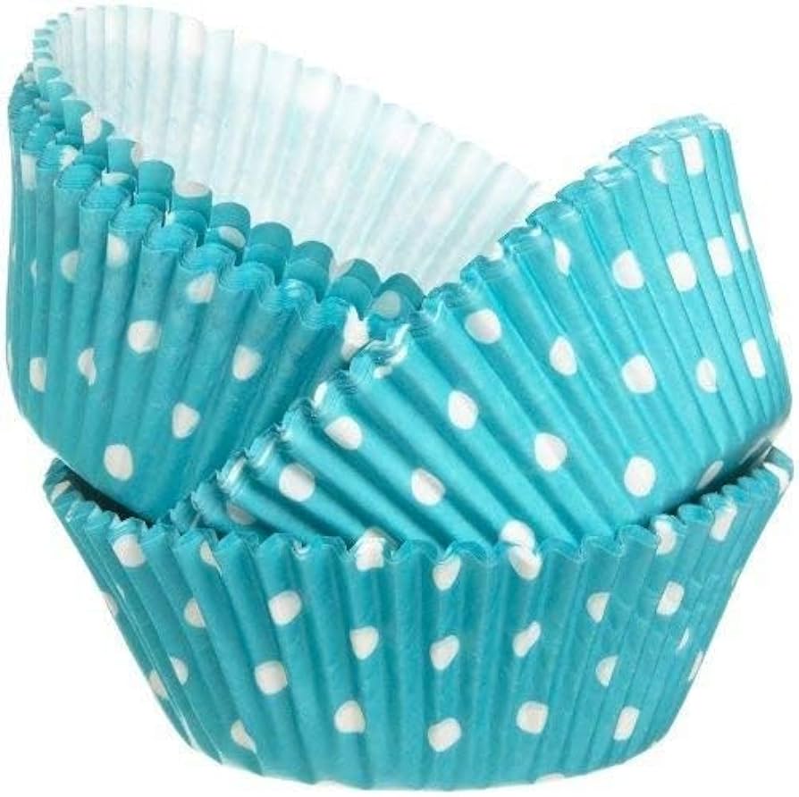 Wilton Standard Baking Cups Teal Dots 75ct