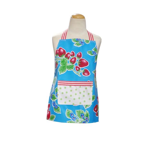 BenElke Little Kids Apron Blue Strawberry
