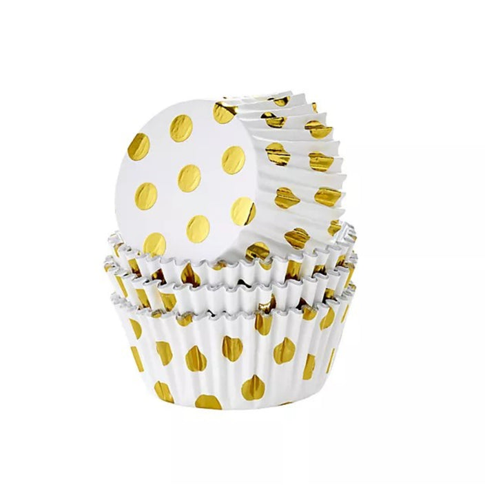 PME Foil Cupcake Baking Cups Gold Dots Pk/30