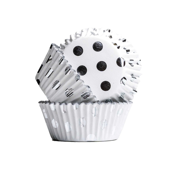 PME Foil Cupcake Baking Cups Silver Dots Pk/30