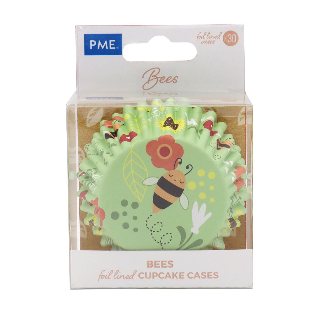 PME Foil Lined Cupcake Cases - Bees Pk/30