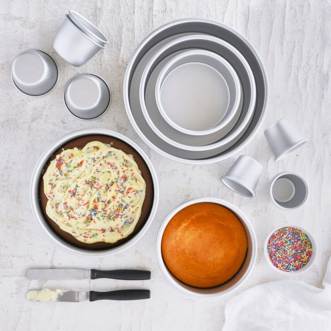 Bakemaster Pudding Moulds Set of 4 Silver Anodised