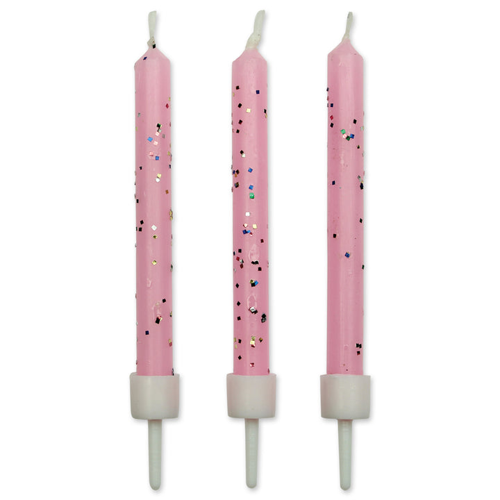 PME Glitter Candles with Holders 10pk