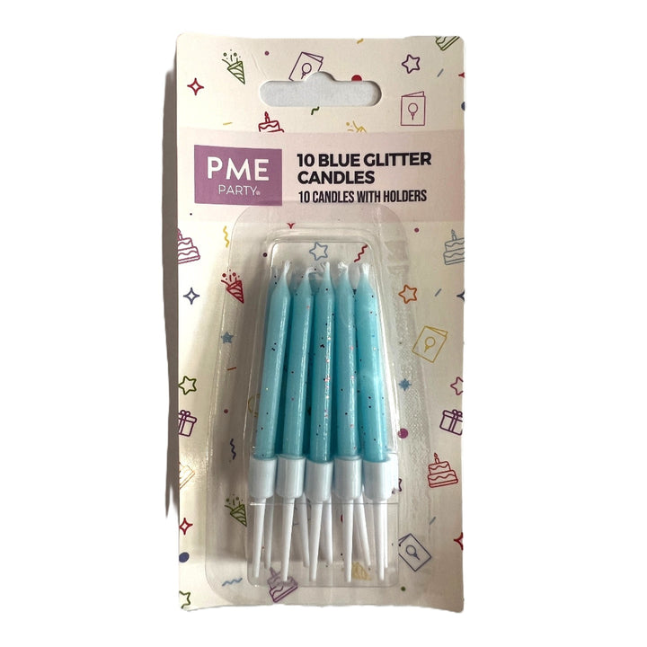 PME Glitter Candles with Holders 10pk