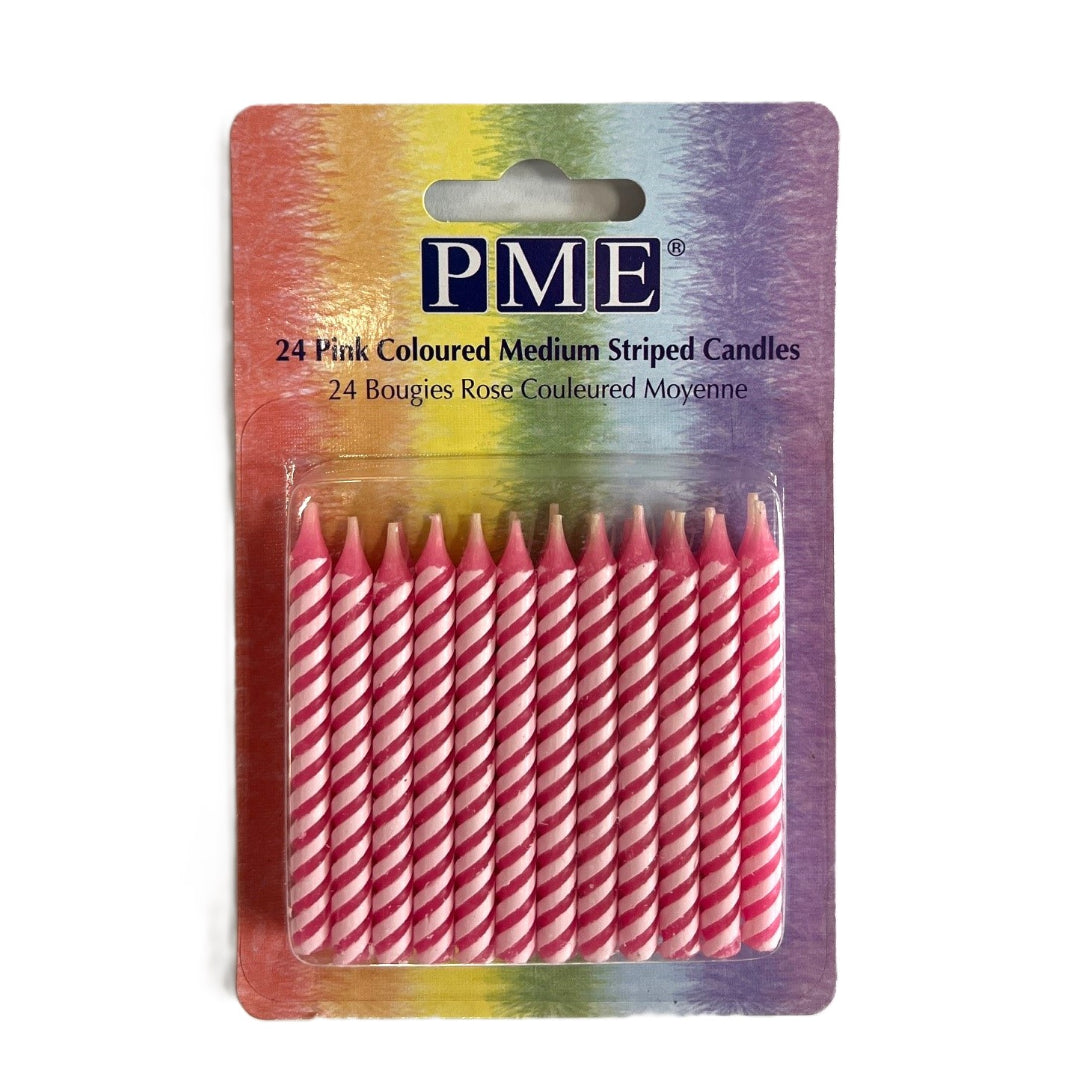 PME Striped Candles 24pk