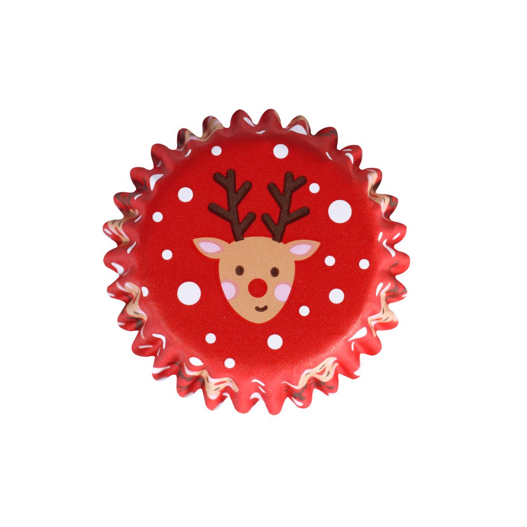 PME Mini Foil Cupcake Cases Rudolph 60pk