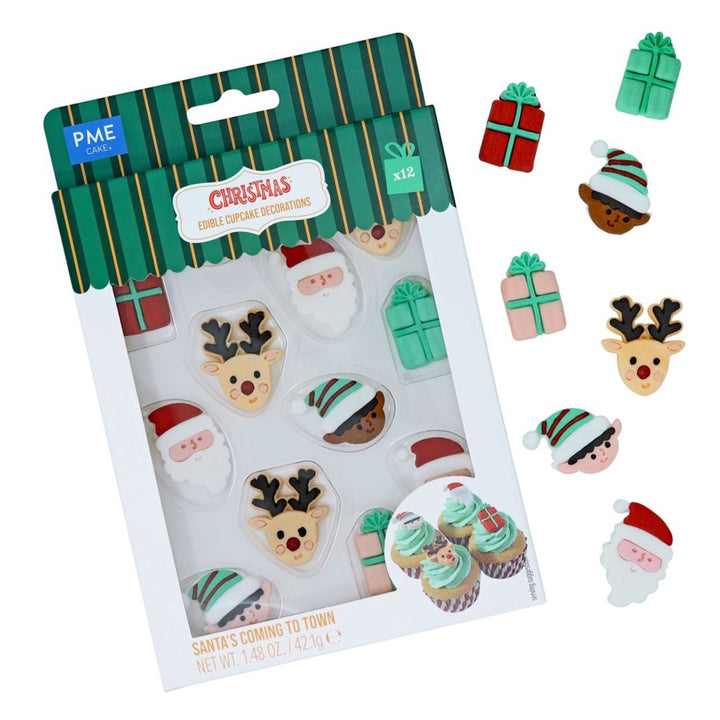 PME Santa's Coming to Town Edible Sugar Decorations 12pc