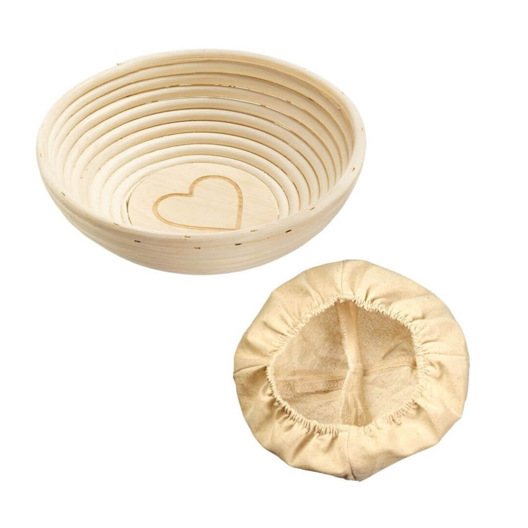 Westmark Round Proving Basket (Banneton) with Heart Design