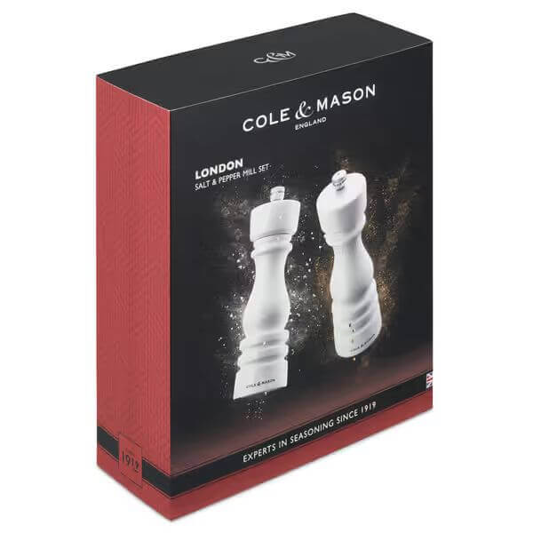 Cole & Mason London White Gloss Mill Set 18cm