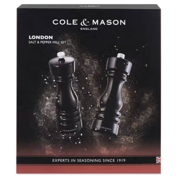 Cole & Mason London Black Gloss Mill Set 18cm