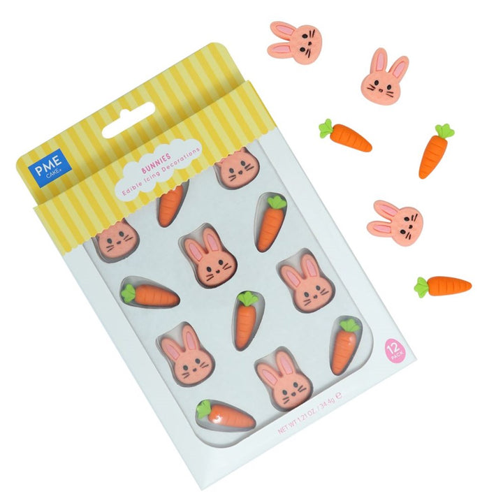PME Edible Sugar Decorations - Bunnies Set of 12