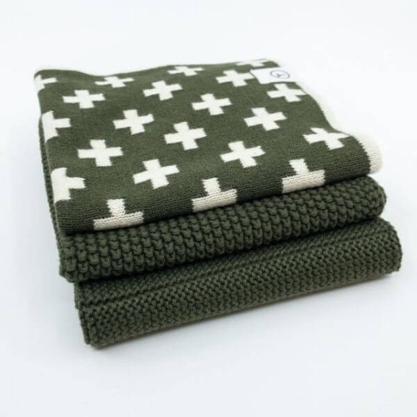 Ecovask Mixed Dishcloths 3pk Winter Moss