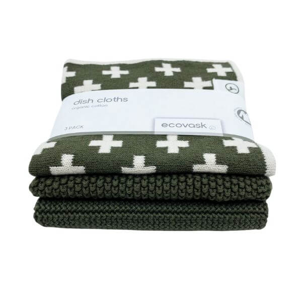 Ecovask Mixed Dishcloths 3pk Winter Moss