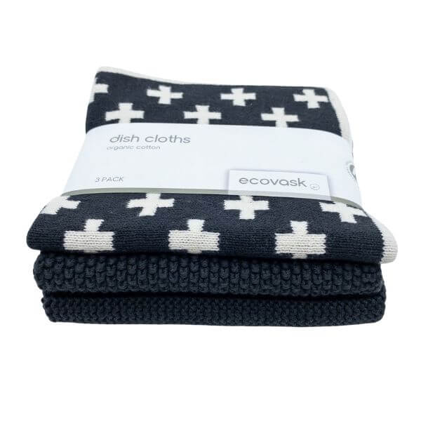 Ecovask Mixed Dishcloths 3pk Poppy Seed