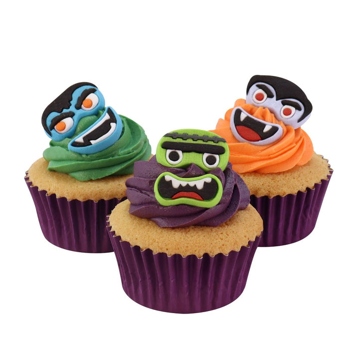 PME Edible Sugar Decorations - Monster Faces 12pc
