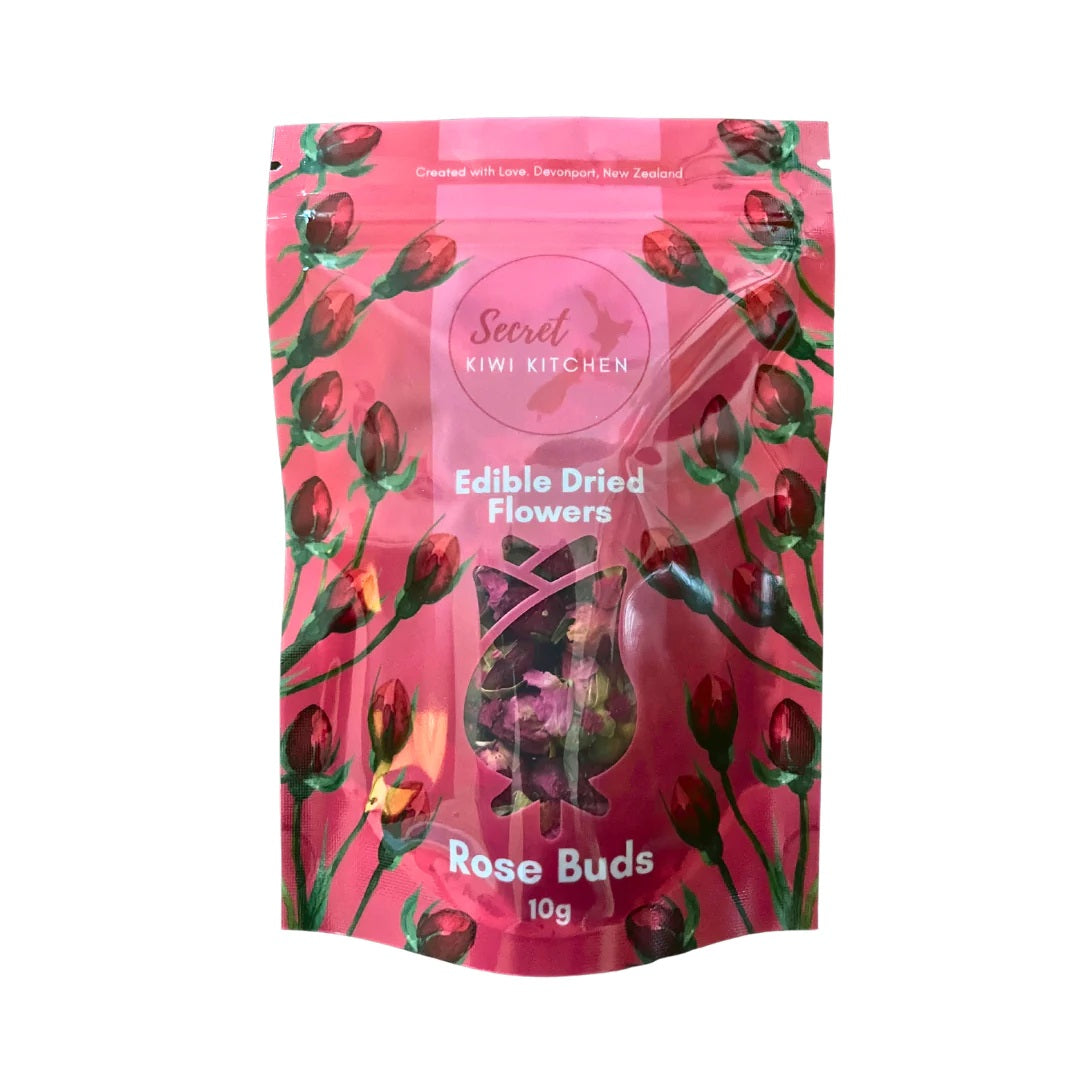 Secret Kiwi Kitchen Edible Red Rose Buds Pouch 10g