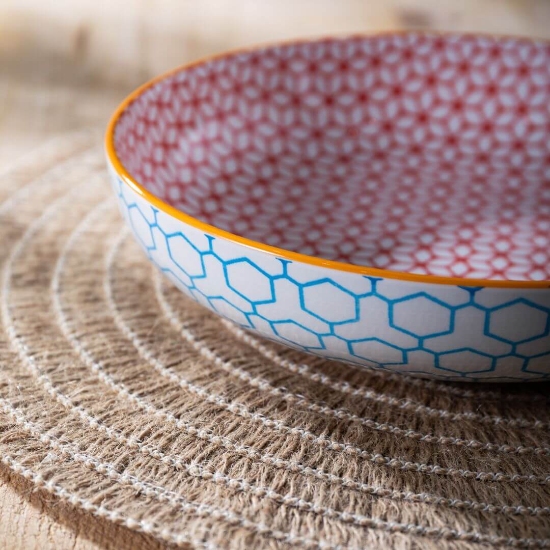Mikasa Pasta Bowl 21cm Geometric Blue