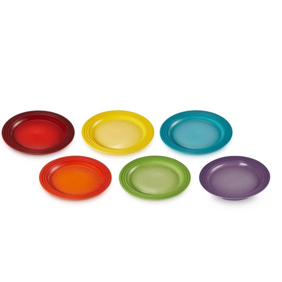 Le Creuset Rainbow 22cm Side Plate Set 6pce