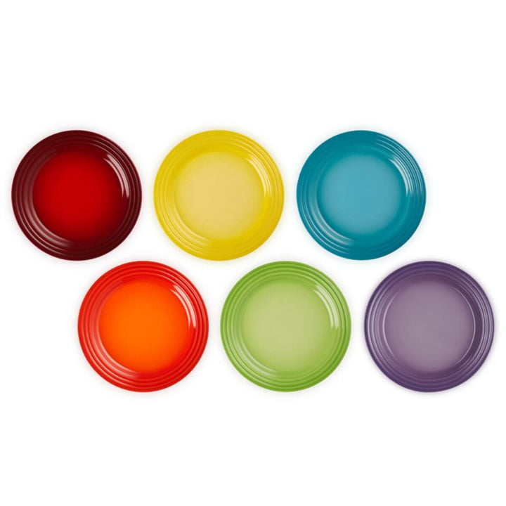 Le Creuset Rainbow 22cm Side Plate Set 6pce