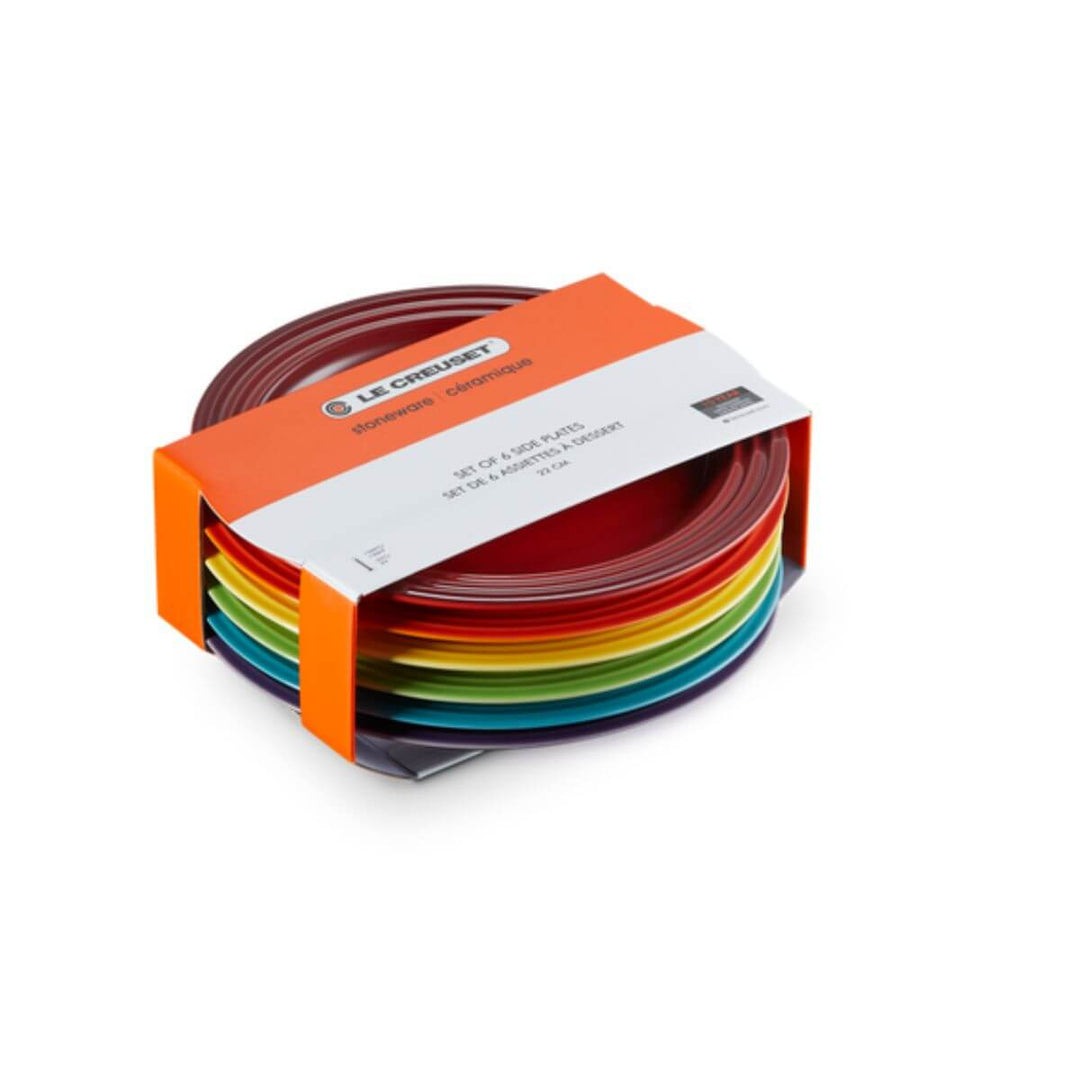 Le Creuset Rainbow 22cm Side Plate Set 6pce