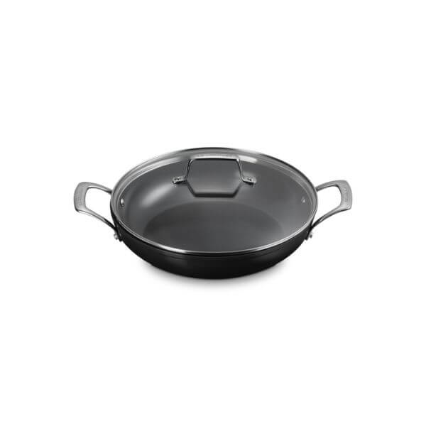 Le Creuset Ceramic Non-Stick Shallow Braiser with Glass Lid