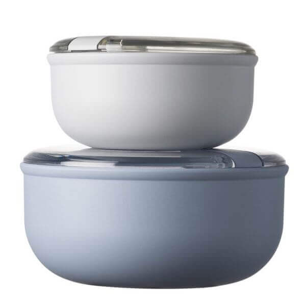 Omada Pullbox Round Container Set 2pce Grey & Periwinkle