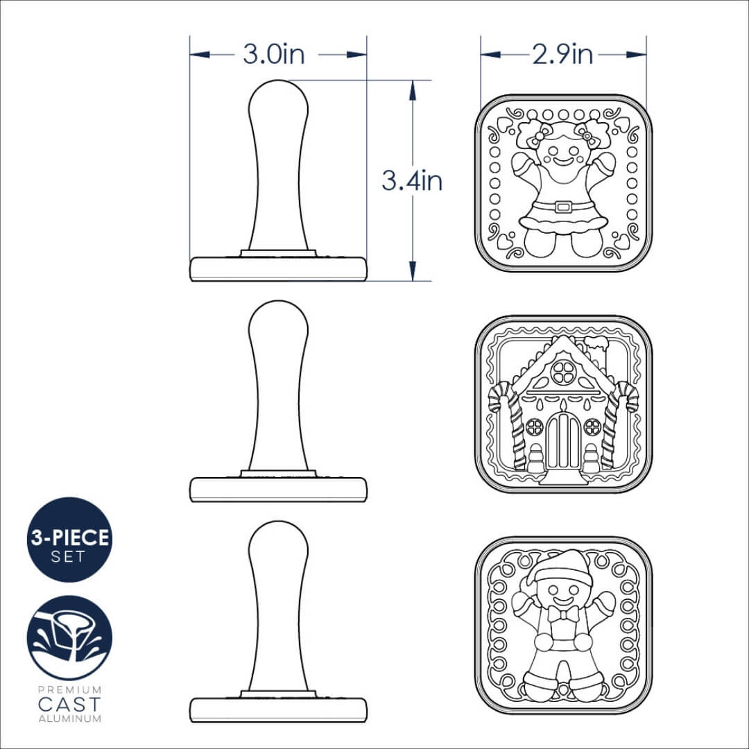 NordicWare Cookie Stamps Gingerbread 3pce Set