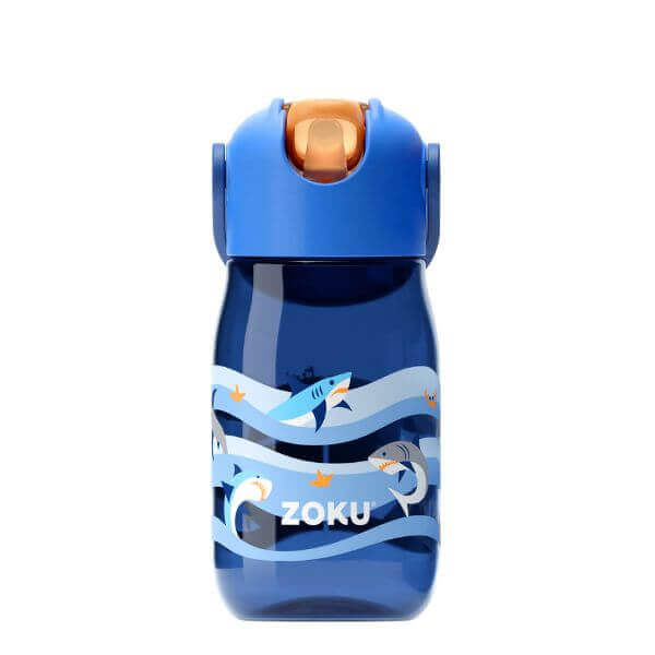 Zoku Kid's Flip Straw Bottle 400ml Shark