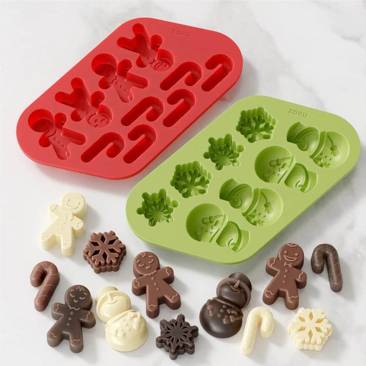 Zoku Chocolate Mould: Christmas Holiday Set of 2