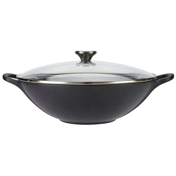 Le Creuset Cast Iron Wok with Glass Lid
