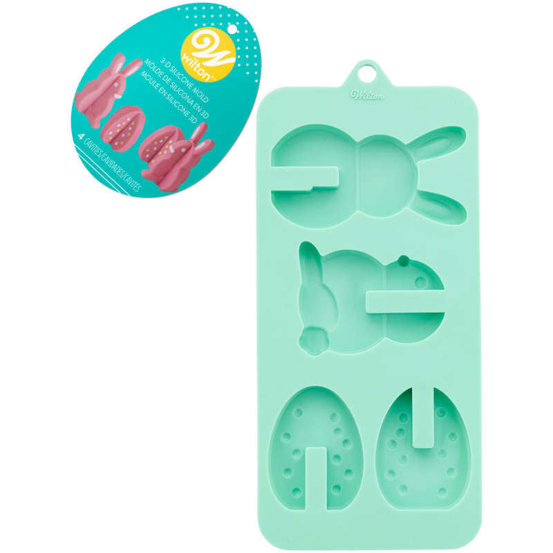 Wilton 3D Easter Silicone Candy Mold 4-Cavity