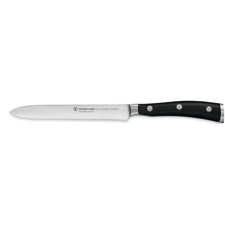 Wusthof Classic Ikon Black Serrated Knife 14cm