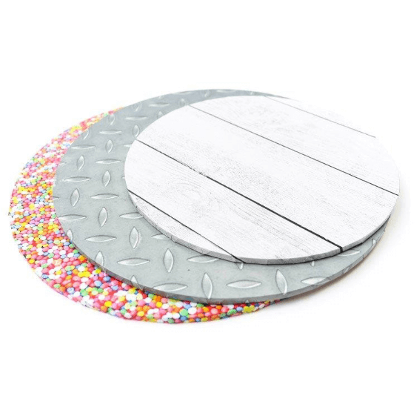 Masonite Round Cake Board White Planks