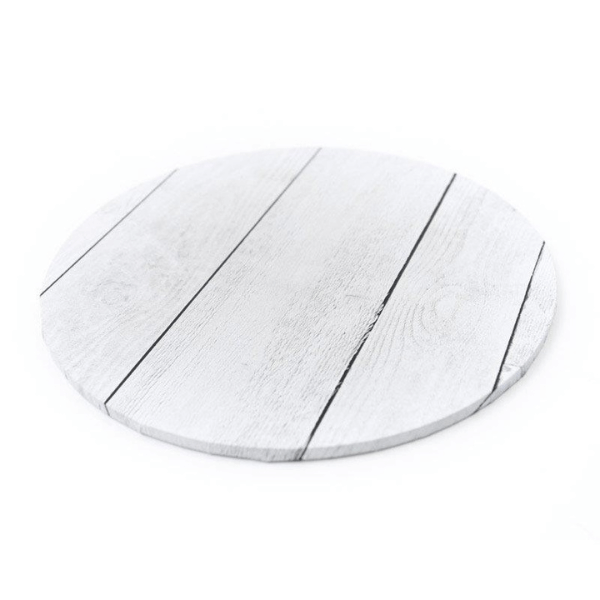 Masonite Round Cake Board White Planks