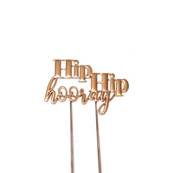 Rose Gold Cake Topper 'Hip Hip hooray'