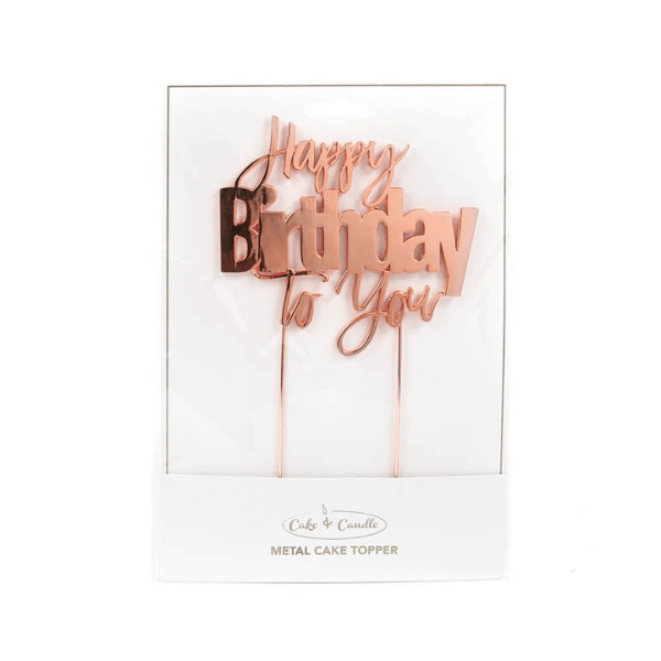 Rose Gold Cake Topper 'Happy Birthday To You'
