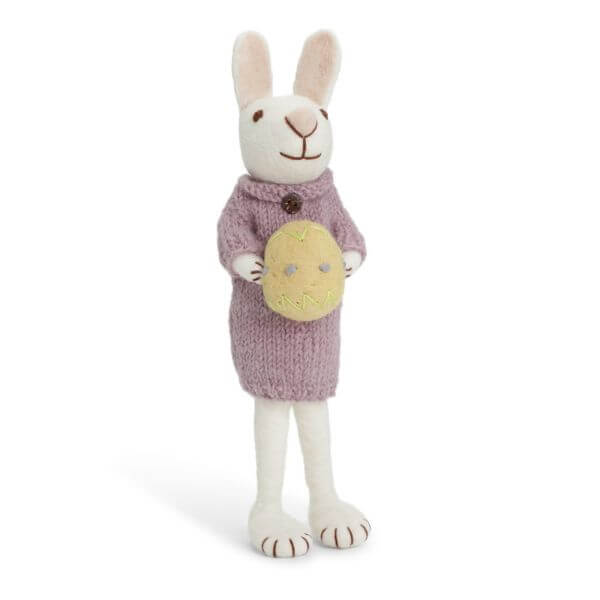 Gry & Sif White Bunny with Yellow egg 27cm