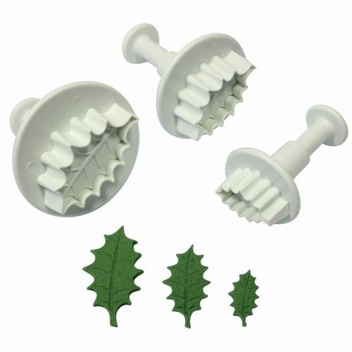PME Veined Holly Leaf Plunger Cutter Set 3