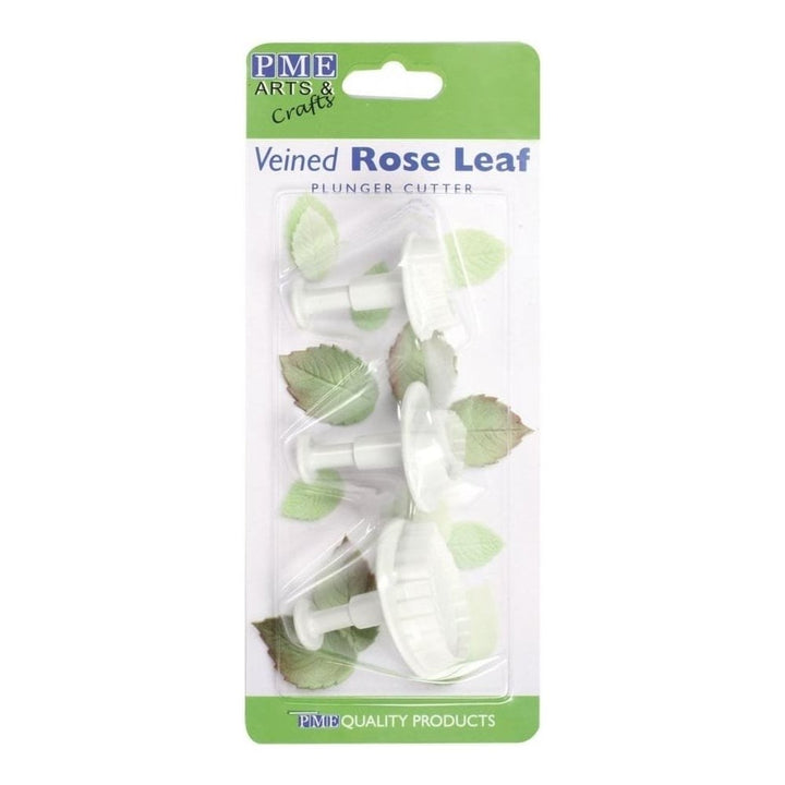 PME Veined Rose Leaf Plunger Cutters Set of 3