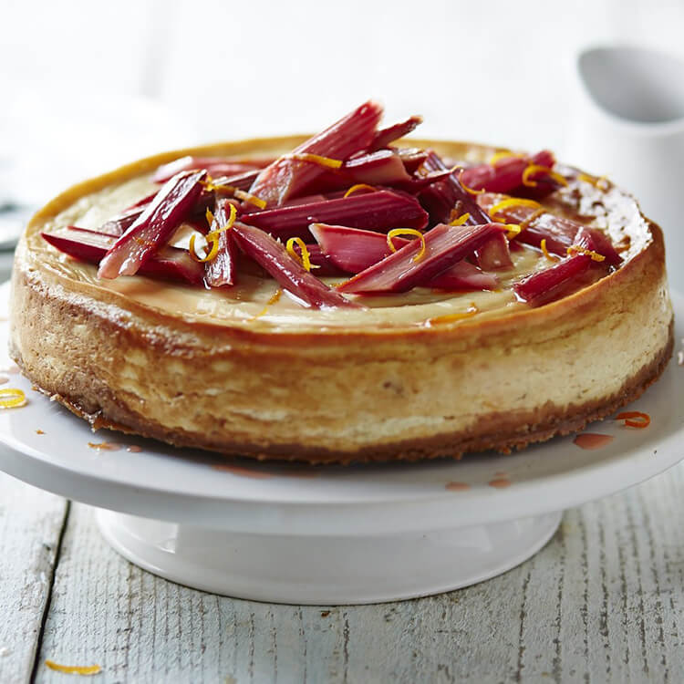 Rhubarb and Ginger Baked Cheesecake
