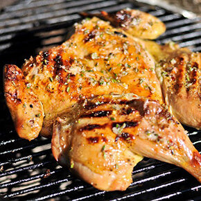 Barbecued Butterflied Chicken with Rosemary and Lemon Recipe