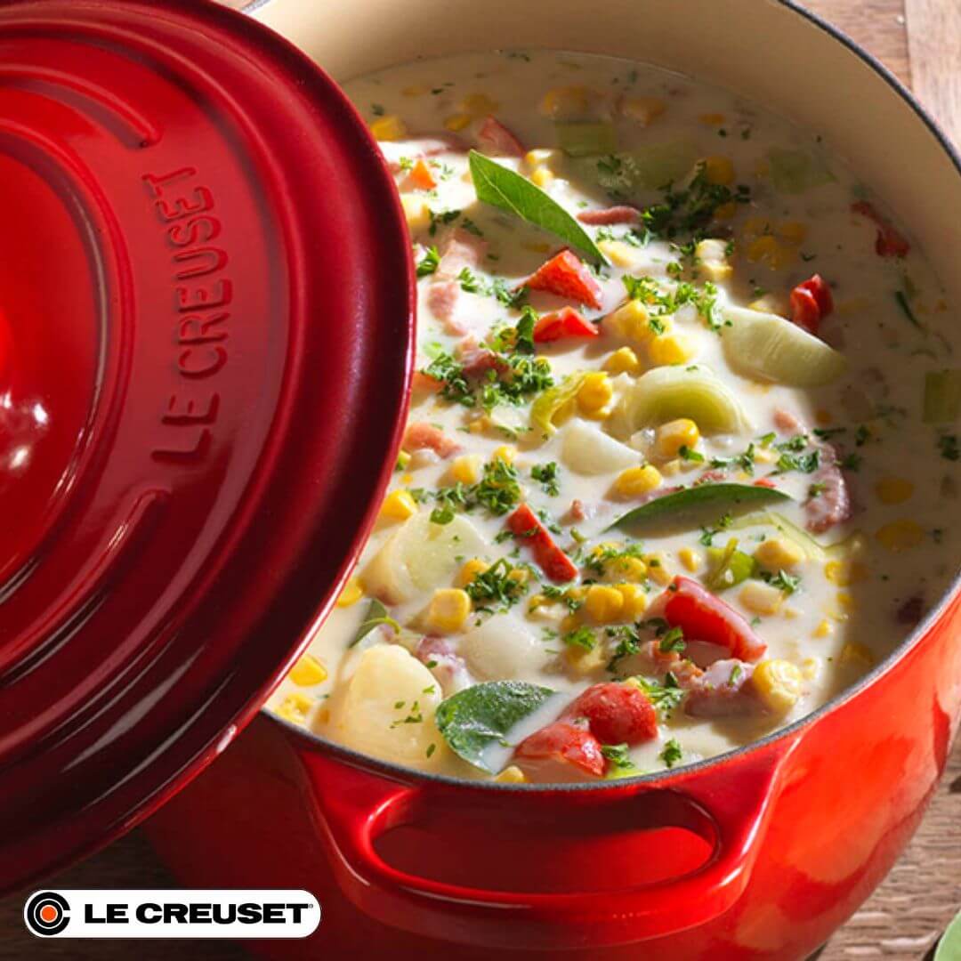 Le Creuset's Chunky Bacon, Potato & Sweet Corn Chowder