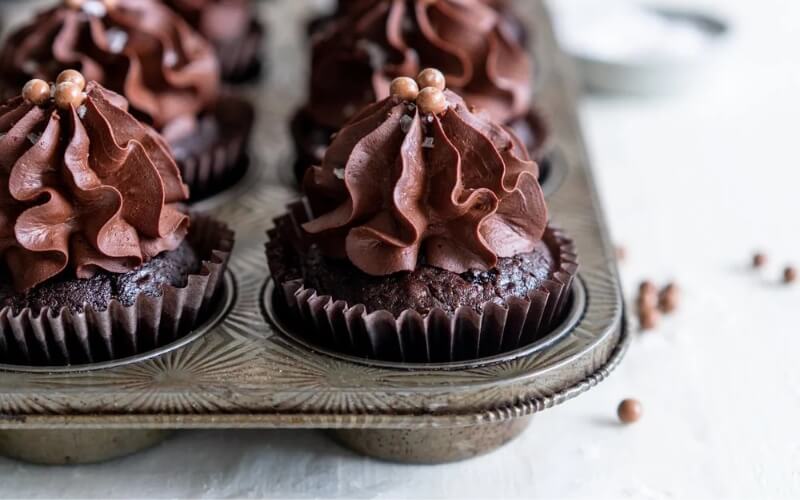 Erin Clarkson's One Bowl Chocolate Cupcakes with Sour Cream Ganache